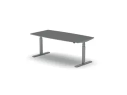 Elektrisch ihv Vergadertafel Vatvorm 1800x800mm Alu +Donkergrijs Blad