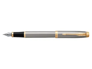 Vulpen Parker IM Brushed Metal GT Finish Medium Blauwe inkt - 1