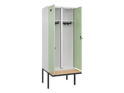 locker met bank,voor scheiding van kleding,HxBxD 2120x800x815mm,2vak