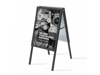 Stoepbord 50x70cm Design Zwart Rechte Hoek 32mm - 1
