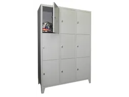 lockerkast,RAL 7035,HxBxD 1850x1200x500mm,3x3vakken,vak B 400mm