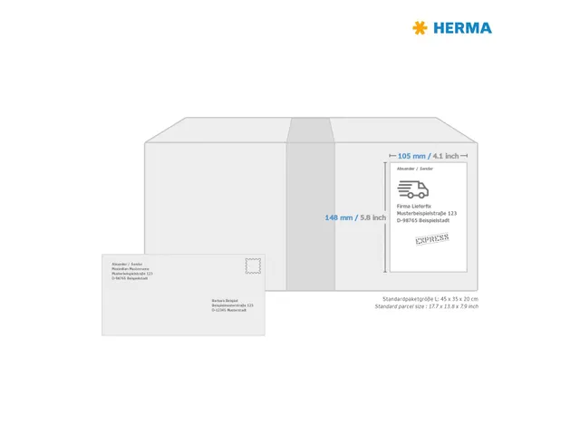 HERMA 5082 Verwijderbare etiketten A4 105x148mm Wit 100 stuks