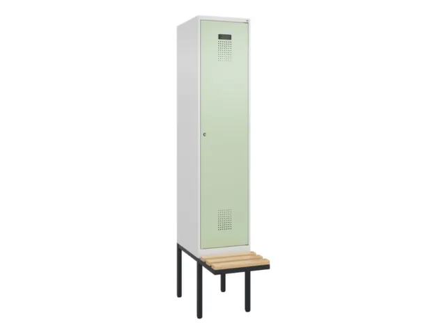 locker met bank,voor scheiding van kleding,HxBxD 2120x400x815mm,1vak