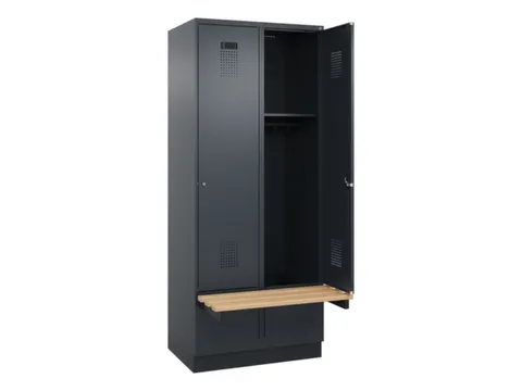 locker met bank,HxBxD 1950x800x815mm,2vak,vak B 400mm,cilinderslot