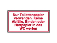 aanwijzingsbord,Alleen toiletpapier gebruiken. Geen afval,PVC,rood/wit