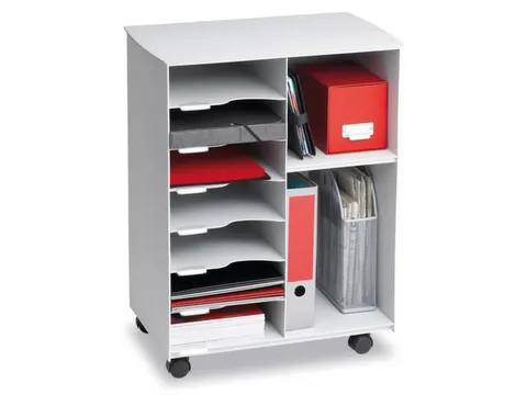 transportwagen,HxBxD 699x545x335mm,7vakken,romp grijs,front grijs