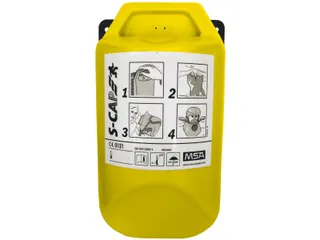 MSA S-Cap CO P vluchtmasker geel in lichtreflecterende muurbox - 1