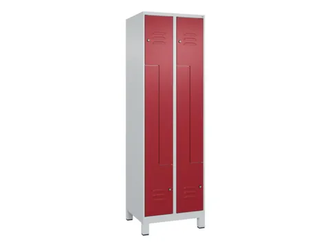 Z-garderobekast,HxBxD 1950x600x500mm,vak B 150/300mm,cil.-slot,voeten