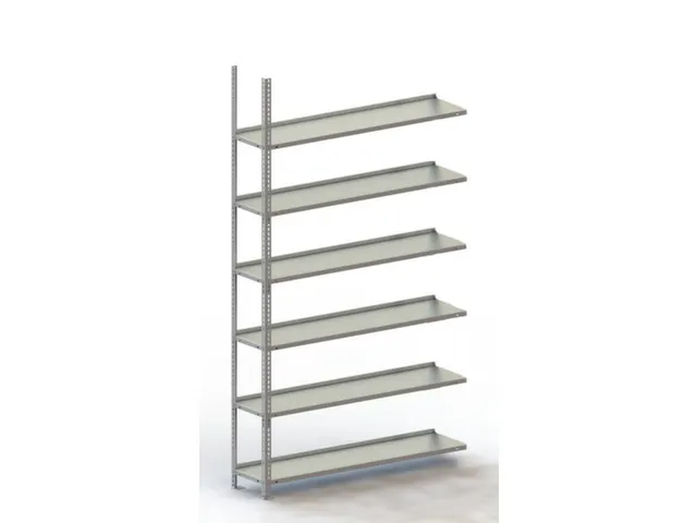 Schroefstelling Aanbouwveld Ral7035 1850x1252x304mm 6legborden 75kg