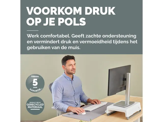 Polssteun Fellowes Breyta palm grijs 6x18cm