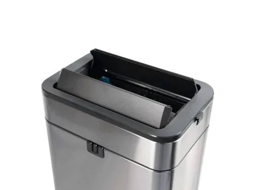 9504094 Afvalbak +voetpedaal MAULwing 40L edelstaal 45.6x27.7x66.7cm