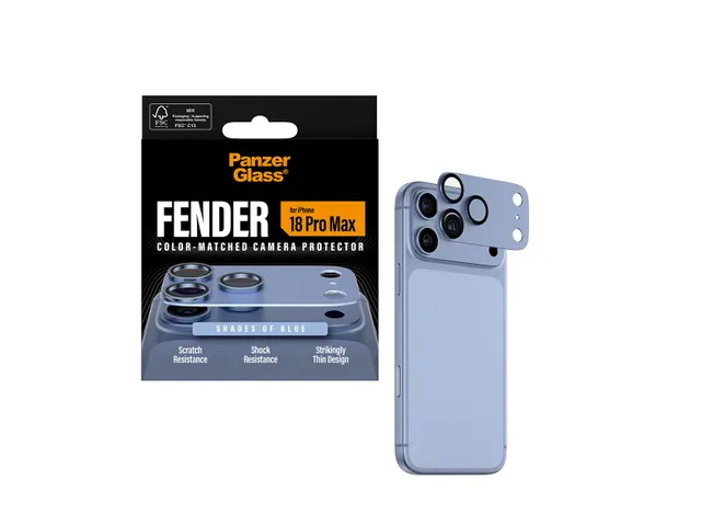 PanzerGlass Fender Camera Lens Protector Shades of Blue iPhone 18 P