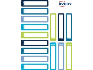 Family mini naametiketten 5 x 1cm blauw/groen 30 stuks - 2
