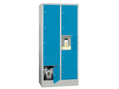 lockerkast,HxBxD 1850x800x500mm,2x5vakken,RAL7035,front RAL5012