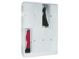 lockerkast,HxBxD 1850x1200x500mm,4x2vakken,RAL7035,front RAL7016