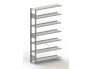 Inhaakstelling Aanbouwveld Verzinkt 2200x1256x336mm 7legborden 80kg - 1