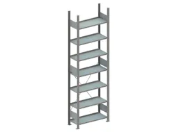 magazijnstelling,grondveld,HxBxD 2500x806x336mm,vakl. 80kg,7xlegbord