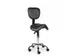 Tabouret selle avec dossier et vérin à gaz standard noir