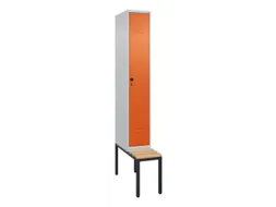 locker met bank,HxBxD 2120x300x815mm,1vak,vak B 300mm,draaigrendel