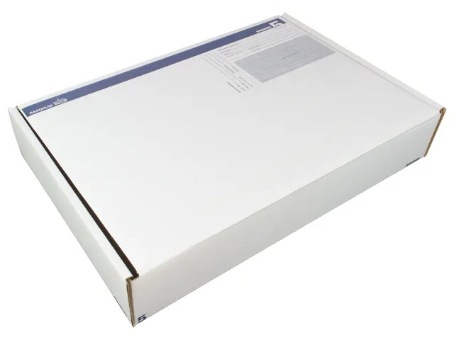 postpakketdoos 5 Raadhuis 430x300x90mm wit bedrukt 5 stuks