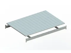 legbord van plaatstaal,v. breedvakstelling,BxD 1400x1050mm,vakl. 600kg