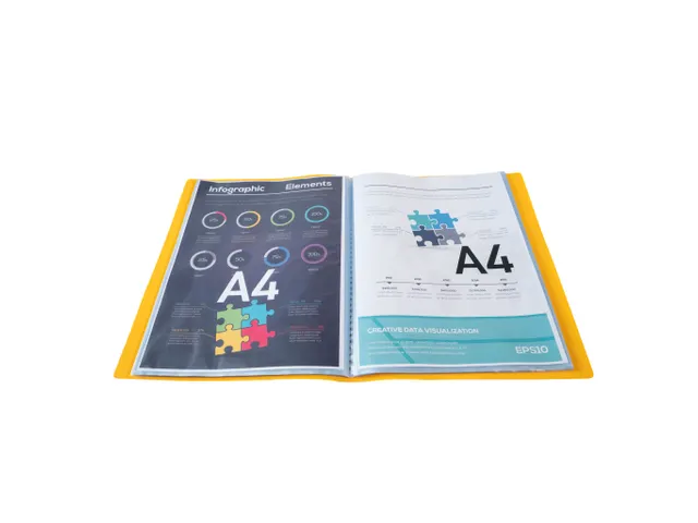 Protège-documents en polypropylène souple OPAK 200 vues - A4 - Jaune