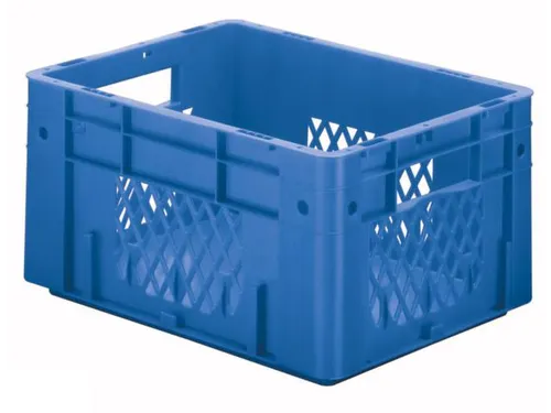 Euronorm Stapelkrat Blauw 210x400x300mm 17.5l Opengewerkt/Bodem Gesl.