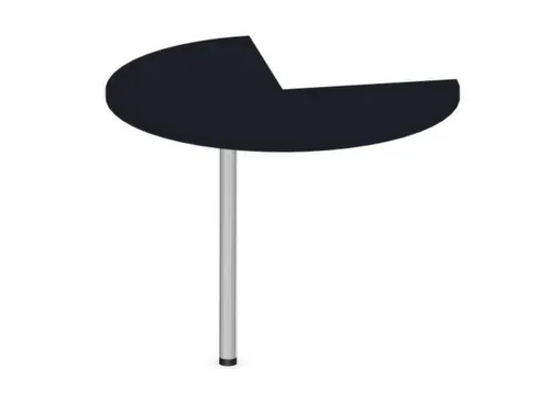 aanbouwtafel,i.h.v.,HxØ 720-840x1000mm,driekwartrond,CC-zwart
