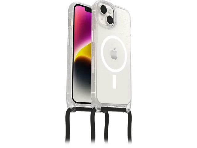 Coque avec cordon OtterBox React MagSafe iPhone 14 Stardust clear