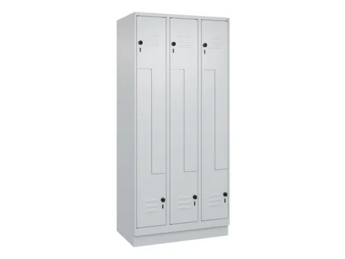 Z-garderobekast,HxBxD 1950x900x500mm,vak B 150/300mm,draaigrendel