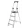 Huishoudtrap BRASQ 4 treden aluminium SLA400 zilver