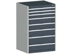 ladekast 1200x800x750mm 8laden zware lasten RAL7035 front RAL7016