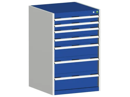 ladekast HxBxD 1000x650x650mm 7laden romp RAL7035 front RAL5010