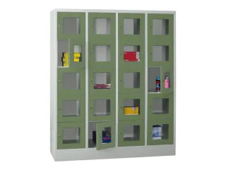 lockerkast,HxBxD 1850x1600x500mm,4x5vakken,RAL7035,front RAL6011 - 2