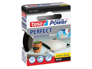 Plakband Tesa textiel 19mmx2.75m zwart - 1