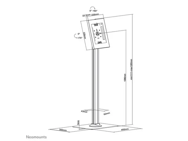 Neomounts tablet vloersteun FL15-650WH1 Wit