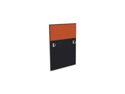 baliepaneel,v. bureau,aanbouw links,B 800mm,CC-zwart,BN3012-oranje