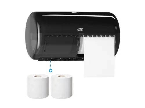 Tork 557008 T4 Toiletpapier Dispenser Elevation Twin Zwart