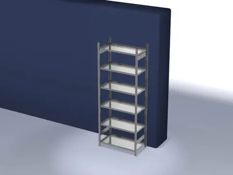 Inhaakstelling Basisveld 2500x1000x500mm Vaklast 200kg 6legborden