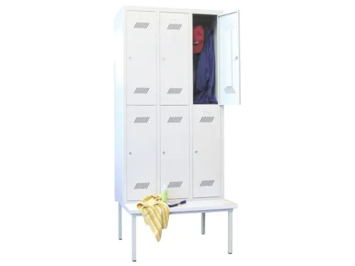 banklocker,dubbeldeks,HxBxD 2150x900x800mm,RAL7035,front RAL7035