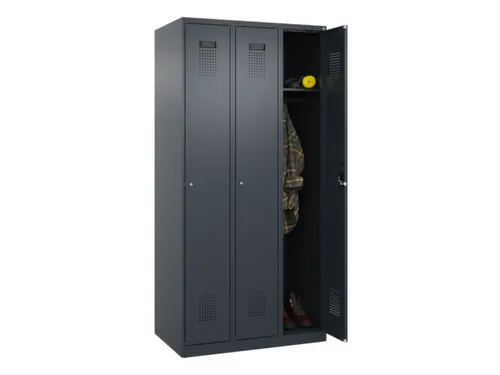 locker,HxBxD 1850x900x500mm,3vak,vak B 300mm,cil.-slot,staand op vloer