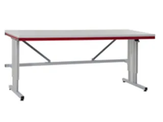 paktafel,HxBxD 720-1120x1600x800mm,blad lichtgrijs,C-voet van staal - 2