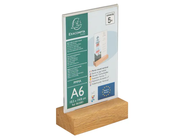 Folderhouder A6 vert icaal houten voet