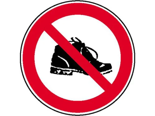verbodsbord,Schoenen verboden,PVC,Ø 200mm