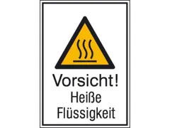 waarschuwings-combibord,v. binnen/buiten,Pas op! Hete vloeistof,PVC