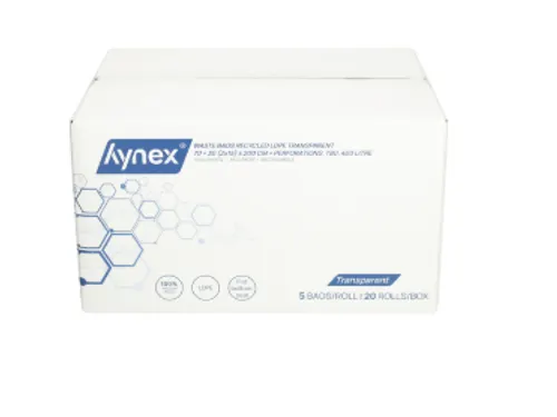 Afvalzak Hynex 63x70cm HDPE recycled T15 50L transparant rol à 50 stu