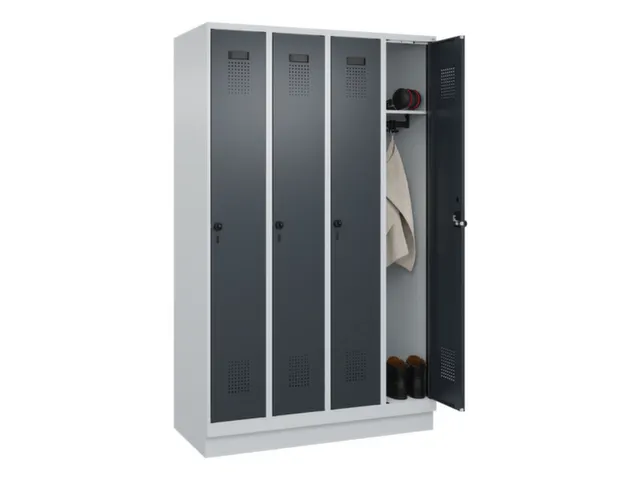 locker,HxBxD 1950x1200x500mm,4vak,vak B 300mm,draaigrendel,sokkel