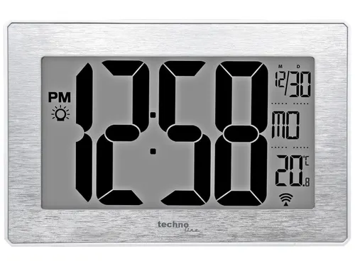 Digitale wandklok Technoline WS 8019 212x140x32mm zilver
