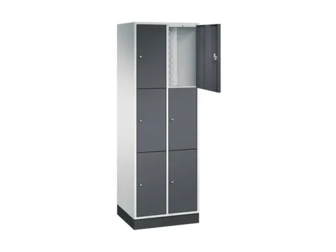lockerkast,RAL 7035/RAL 7021,HxBxD 1950x620x500mm,2x3vakken,cil.-slot