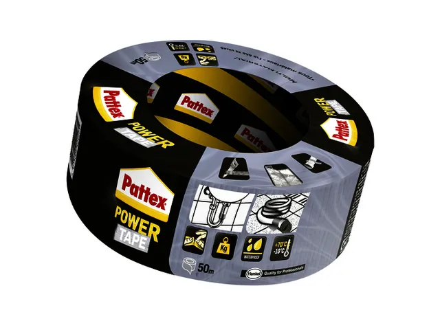 Plakband Pattex Power Tape 50mmx50m grijs